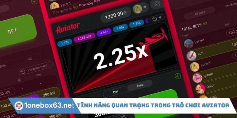 Tính năng quan trọng trong trò chơi Aviator